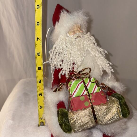 Santa Claus Posable Doll Figurine 14" tall Can Sit Or Hang Holiday Decor - Picture 10 of 11